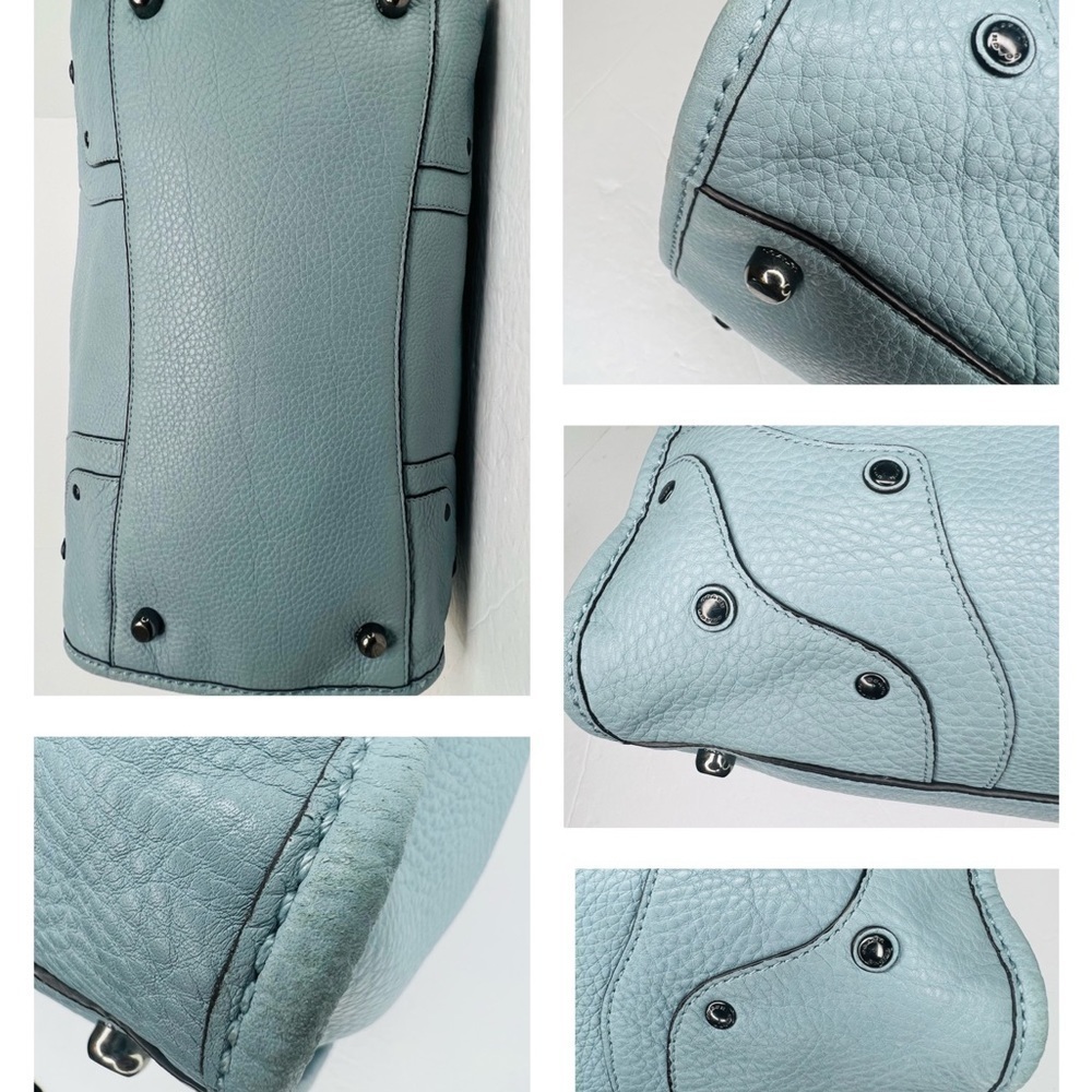 Coach Elevated Rhyder 33 Cornflower Blue Pebbled Suede Leather Shoulder Bag - Picture 11 of 16